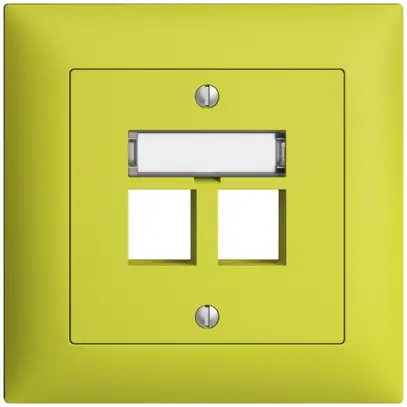 Kit montaggio ENC EDIZIOdue FMI, uscita dritta, per 2×Keystone, lemon 