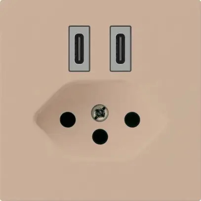 Presa di carica USB Hager kallysto C-C 20W+T13 5V 60×60mm beige 