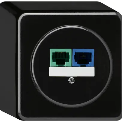 Boîte de raccordement AP DSL basico 2×RJ45 noir 