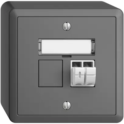 Prise audio AP Push Type EDIZIOdue FX, 1×, kit d'inscription, gris foncé 