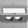 Montageset S-One EDIZIOdue F für 2×RJ45 schräg, silver 