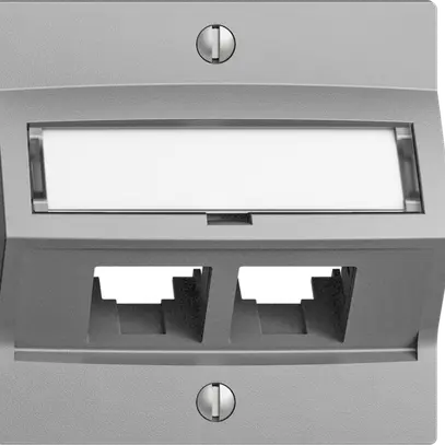 Kit di montaggio S-One EDIZIOdue F per 2×RJ45 obliquo, silver 