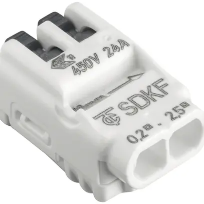 Verbindungsklemme Electro Terminal SDKF 2P 0.2…2.5mm² m.Betätigungshebeln weiss 