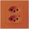 Prise ENC Hager KPR, 2×T23, illuminé, 16A 250V, orange 