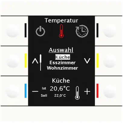 Apparecchio di comando KNX INC MDT BE-BZS86.01 6t display bianco br 