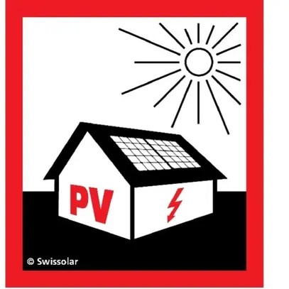 Warnaufkleber Swissolar "Warnkleber Feuerwehr" 