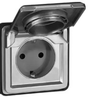 Presa INC Soliroc SCHUKO cro. con coperchio 