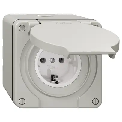 Presa NAP NEVO, SCHUKO, grigio chiaro 