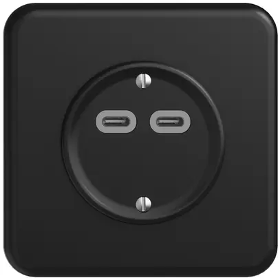 Prise ENC USB 18W 2×type C Feller STANDARDdue QMI 230V 3600mA noir 