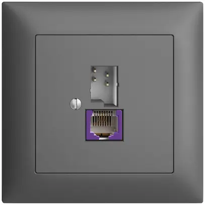 UP-Anschlussdose T+T 6P/1×RJ45 DSL-Breitband EDIZIOdue dunkelgrau 