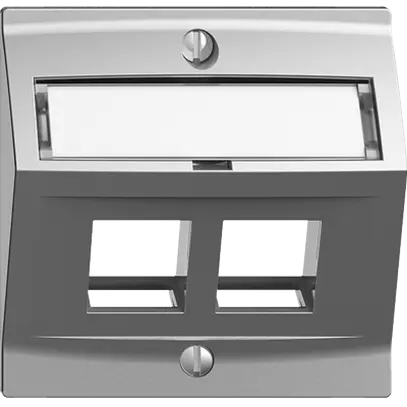 Kit de montage Edue F, avec capot de sortie oblique, pour 2×Keystone, silver 