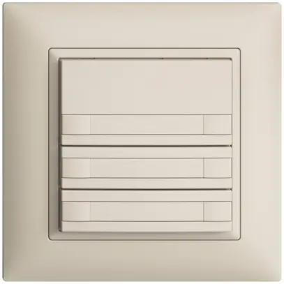 Poussoir ENC KNX 3× EDIZIOdue crema RGB sans LED avec insert papier 