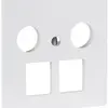 Plaque frontale R&M MM 2×RJ45 2×coaxial 60×60mm blanc 