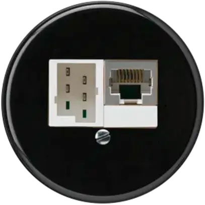 Insert pour boîte ENC basico 1×RJ45s+1×TT83 noir 