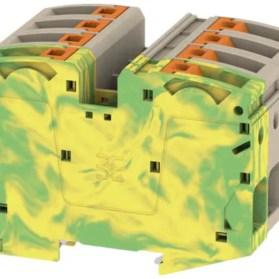 Morsetto passante Weidmüller A2C PUSH IN 8×35mm² TS35 beige/verde/giallo 