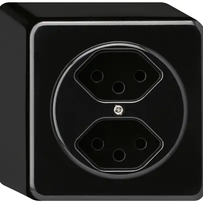 Presa AP basico 2×tipo 13/1 nero h=54mm 