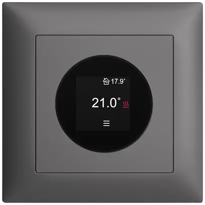 Thermostat d'ambiance ENC EDIZIOdue 230VAC 4…30°C 88×88mm gris foncé 