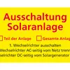 Warnaufkleber Swissolar "Ausschaltung Solaranlage" Deutsch 