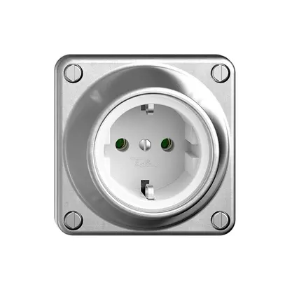 Prise SCHUKO FH GVU 16A, 250VAC, L+N+PE aluminium poli 