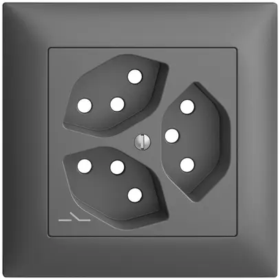 Kit frontale EDIZIOdue grigio scuro 88×88mm 3×T13/1 