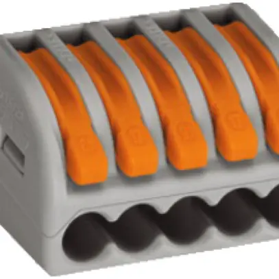 Borne de connexion WAGO 5P pour luminaire 0.08…4mm² gris 