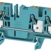 Morsetto di passaggio Weidmüller A3C PUSH IN 4mm² 3 contatti TS35 blu 