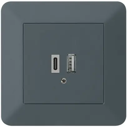 Presa di carica USB INC kallysto.trend 18W PD 1×tipo A 1×tipo C antracite 