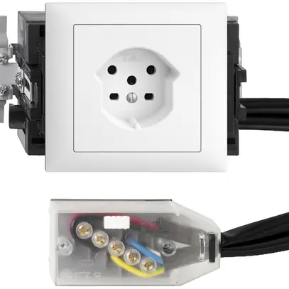 Presa INS EDIZIOdue T15 bianco 53mm Snap per cavo piatto Technofil 