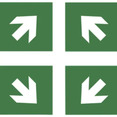 Piktogramm-Satz ESYLUX SLE 23m Pfeil OR/OL/UR/UL 250×120mm 