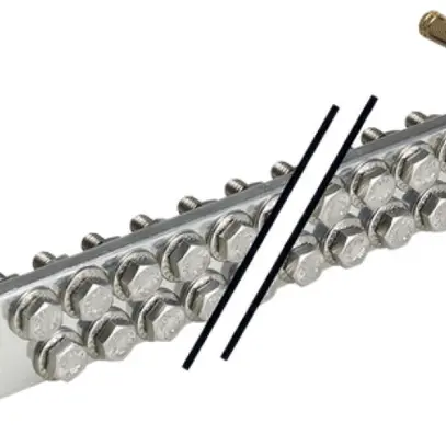 Potenzialausgleichsschiene Flury PA 21, Cu vsn, 2-reihig, 325×60×5mm, 16×M8 