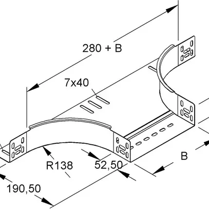 Pièce en T pour caniveau de câbles 200×60mm zing.send. 
