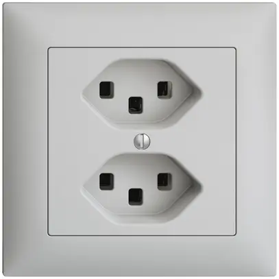 Presa INC 2×T23 16A EDIZIOdue grigio chiaro, con morsetti innest. 