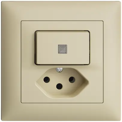 Combinaison lum. ENC A-R/1L+T13 vanille, EDIZIOdue avec lent. LED jaune 