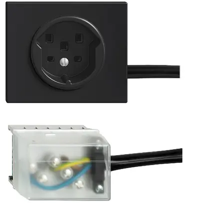 Presa INS FH T25 16A nero per cavo piatto Ecobus power 