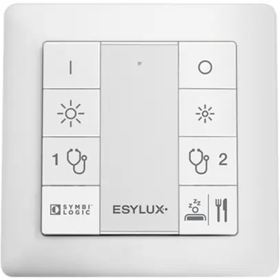 Pulsante INC ESYLUX DALI, 8 volte, per scene di luce in stanza pazienti 