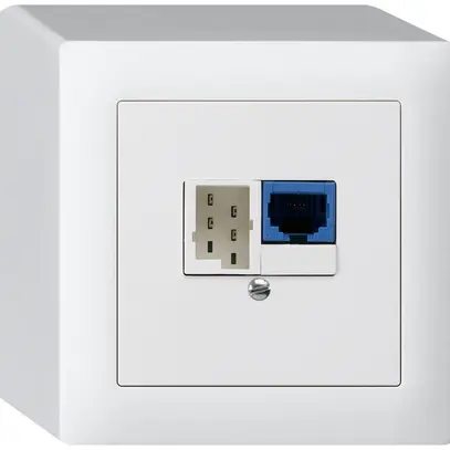 Scatola DSL AP 1×RJ45/1×T+T bianco 