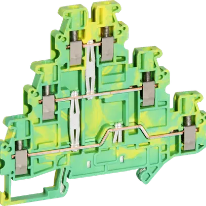 Dreistock-Reihenklemme PE CLIPLINE 0.14…4mm² grün/gelb 
