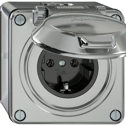 Presa AP ELEMENT SNAPFIX® SCHUKO 16A 250V con coperchio IP44 all 