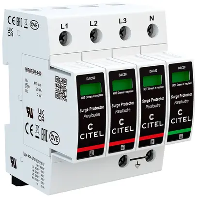 Scaricatore di sovratensione  Citel DAC50S-31-440, tipo 2, 4 poli 