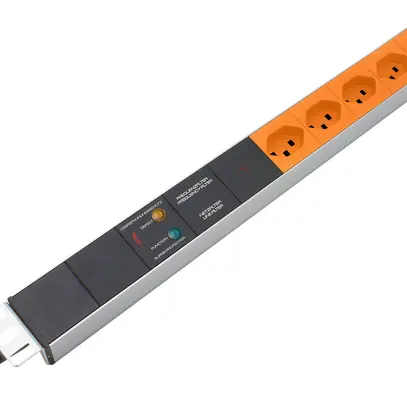 Presa multipla 19" Elcase, 5×T23, SPD+filtro, 3m T23, 1UA, Al arancione 