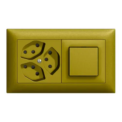 Combinazione INC EDIZIOdue 3×T13 +3/1P olive, orizzontale 