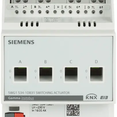 Actionneur-commutateur AMD Siemens KNX 4 fois 230VAC 6AX charge C 