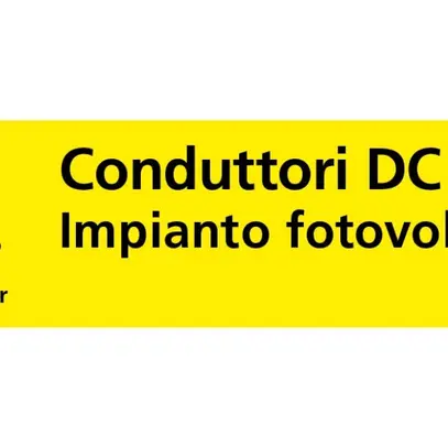 Warnaufkleber Swissolar "DC Leitung Photovoltaikanlage" Italienisch 