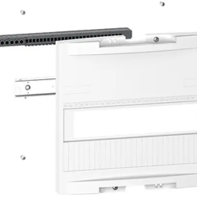 Kit di montaggio SE Resi9 con rotaia DIN 1 fila 12UM/fila con morsettiera  PE+N 