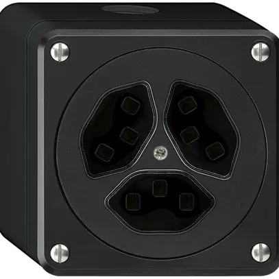 Presa AP Hager robusto, 3×T23, Q, nero 