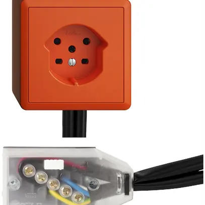 Presa AP EDIZIOdue T15 arancione Snap per cavo piatto Technofil 