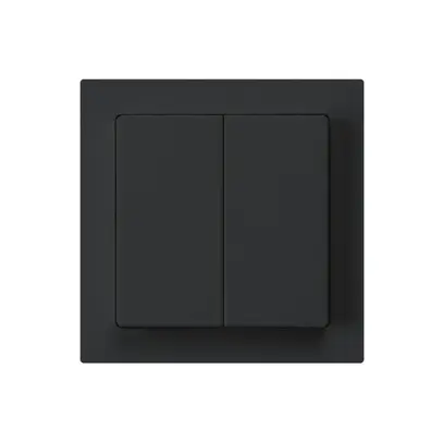Kit frontale kallysto 60×60 nero per interruttore/tasto con bottone doppio 