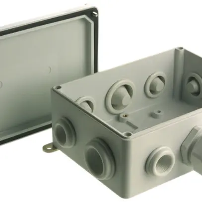 Boîte de dérivation Woertz 120×120×68 vide gris 