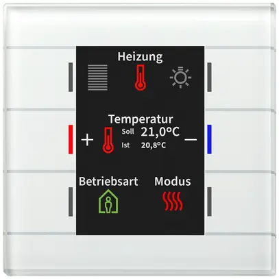 Apparecchio di comando KNX INC MDT BE-GT2TW.02 6t/6a display temp.vetro bianco 