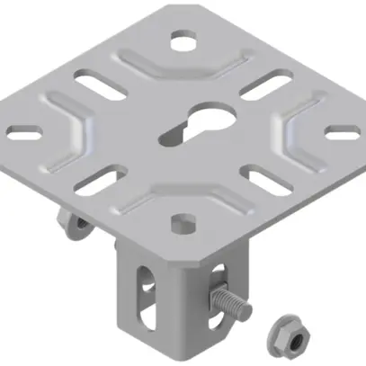 Plaque de tête articulée Lanz 150×150mm zing. 